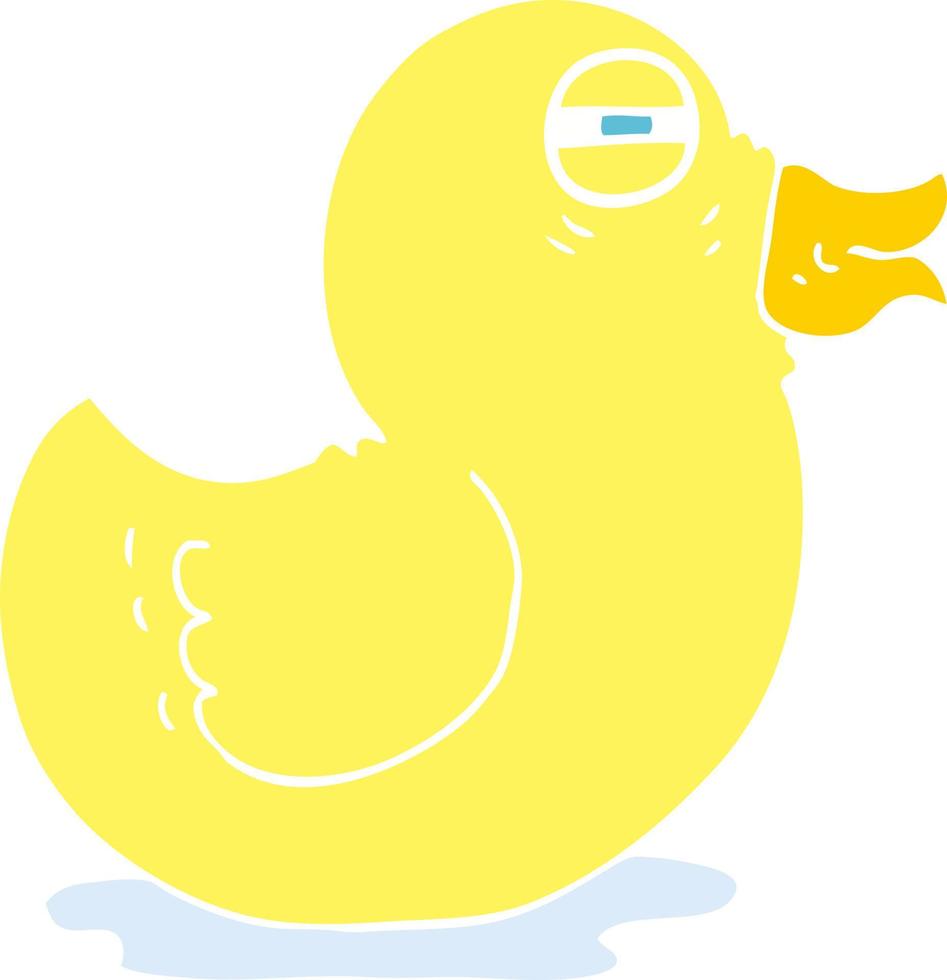 flat color illustration of rubber duck vector