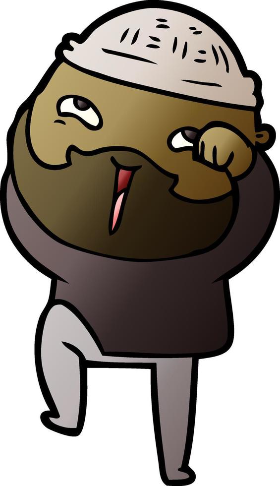 cartoon happy bearded man vector