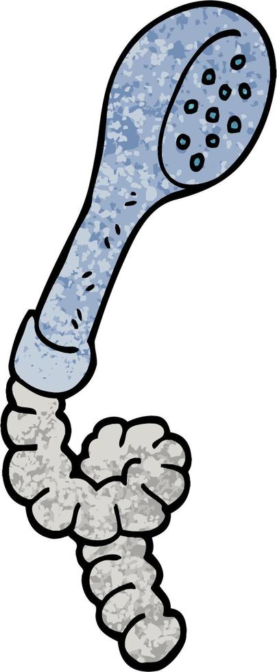 grunge textured illustration cartoon shower head vector