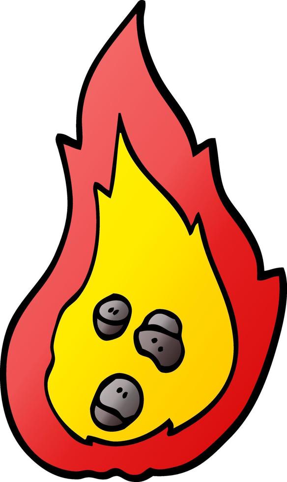 vector gradient illustration cartoon burning coals