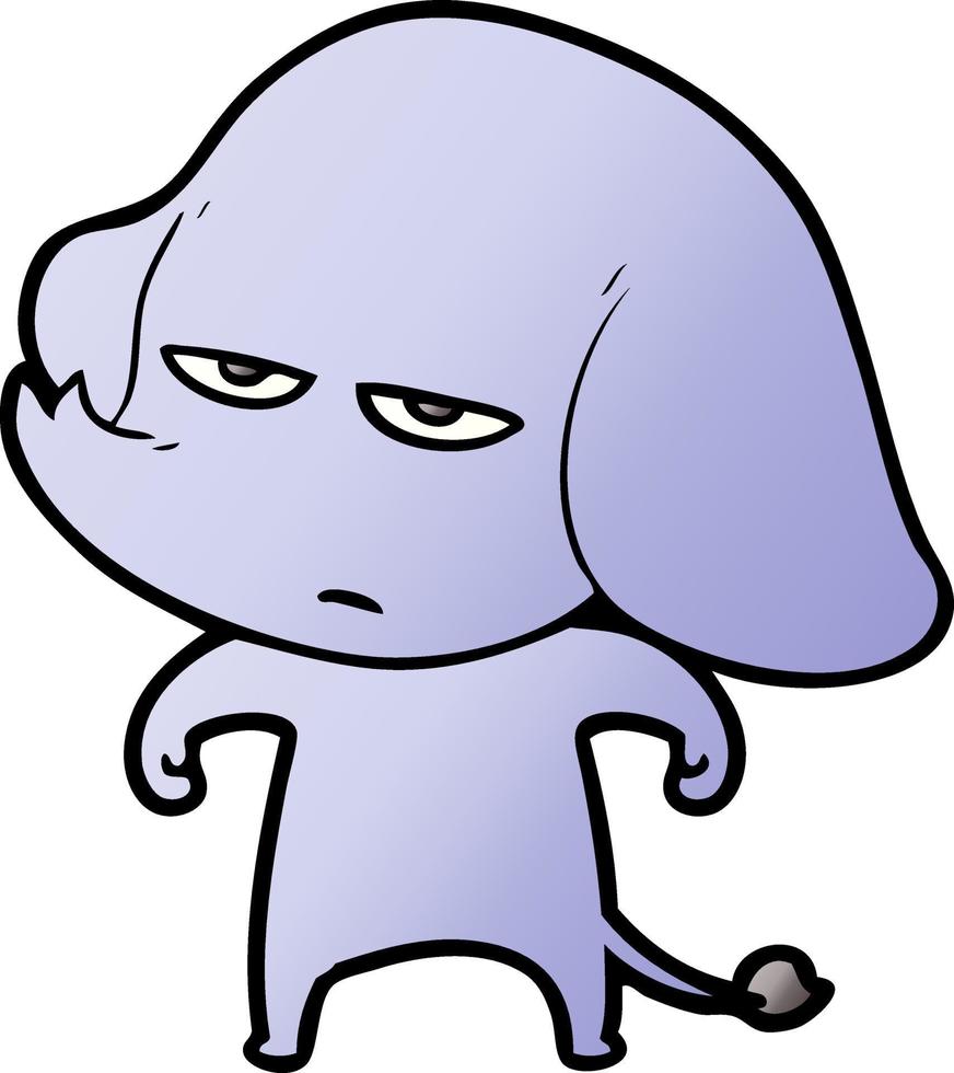 annoyed cartoon elephant vector