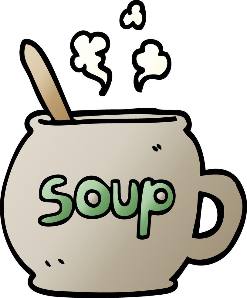 vector gradient illustration cartoon cup of soup