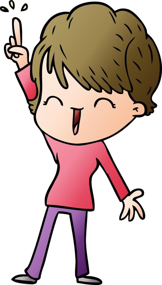 cartoon laughing woman vector