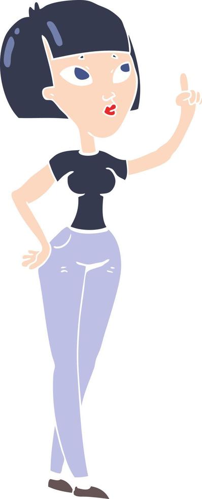 ilustración de color plano de mujer haciendo pregunta vector