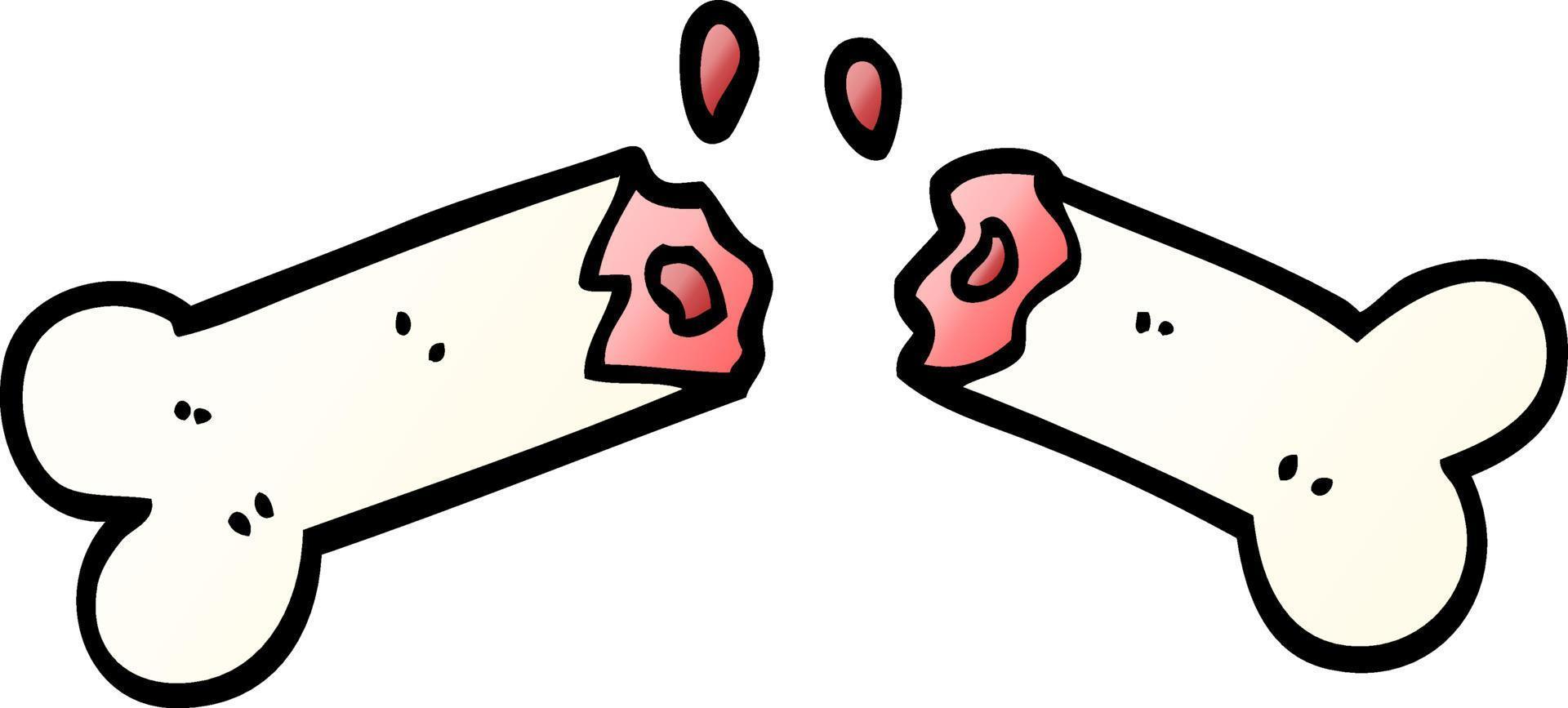 vector gradient illustration cartoon broken bone