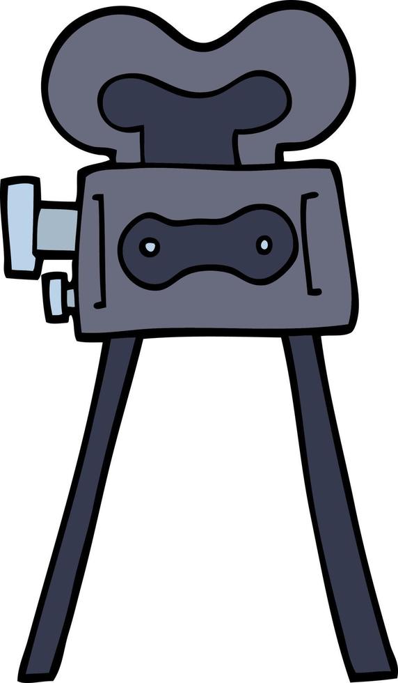 hand drawn doodle style cartoon film camera vector