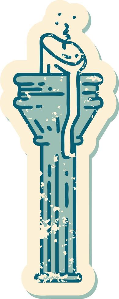 iconic distressed sticker tattoo style image of a candelabra vector