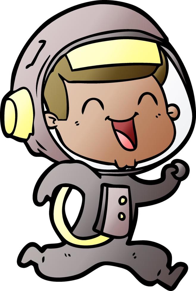 happy cartoon astronaut vector