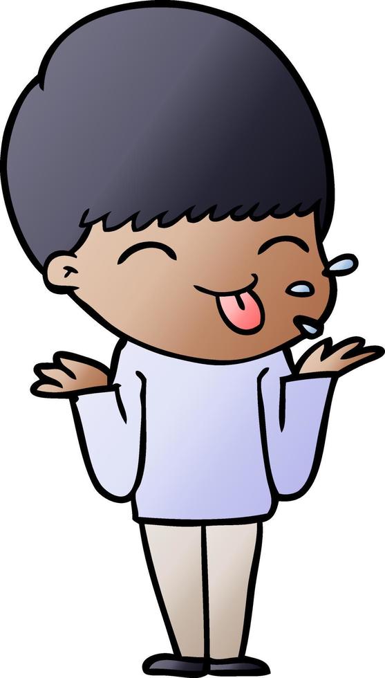 cartoon boy sticking out tongue vector