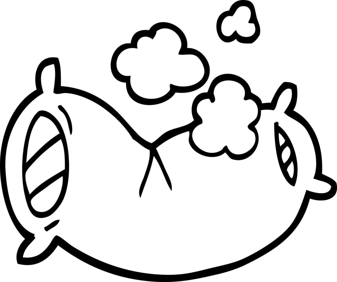 almohada esponjosa de dibujos animados en blanco y negro vector