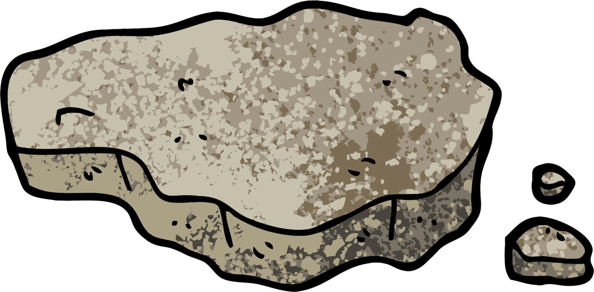 grunge textured illustration cartoon old rock vector