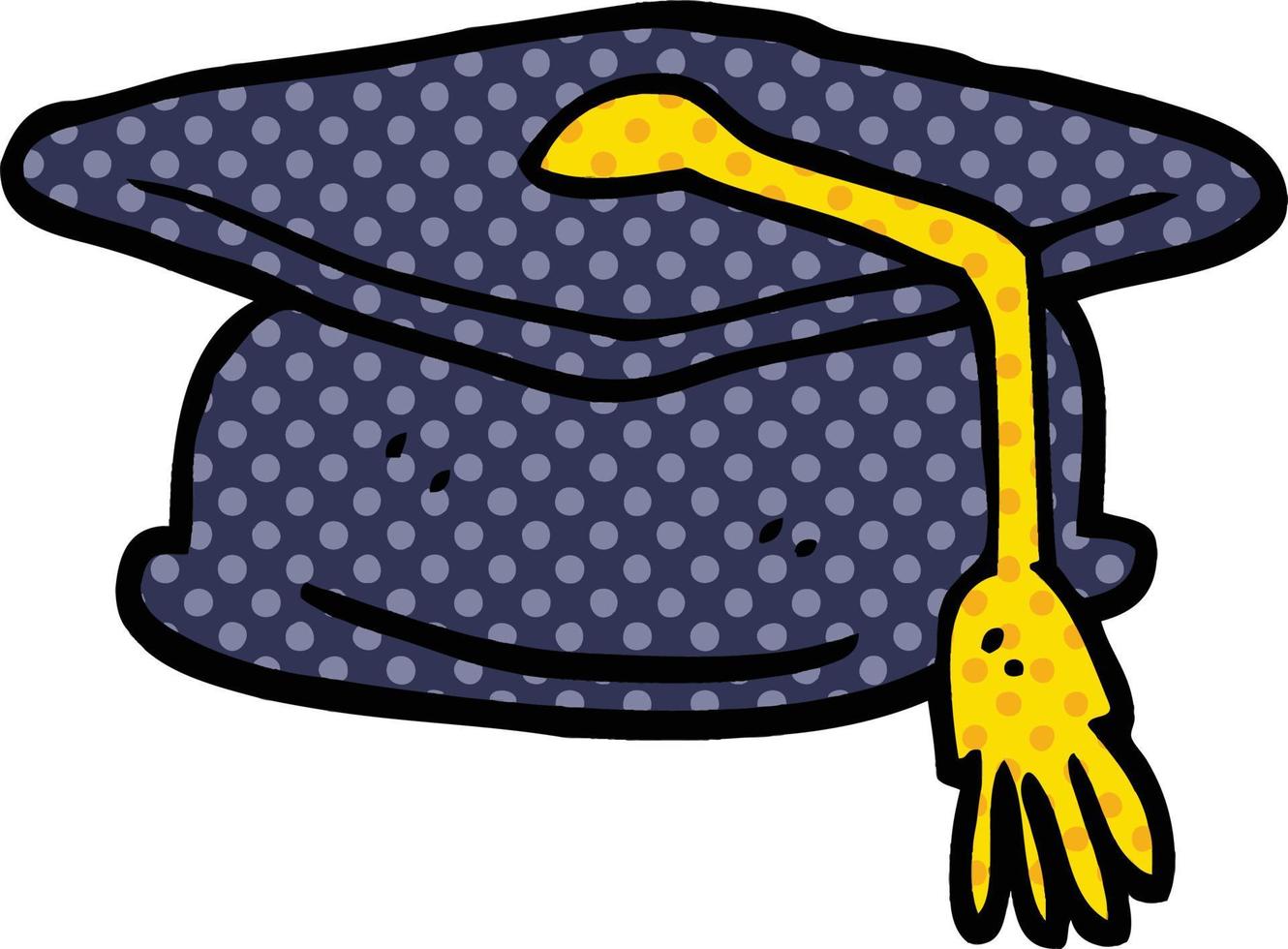 comic book style cartoon graduation hat vector