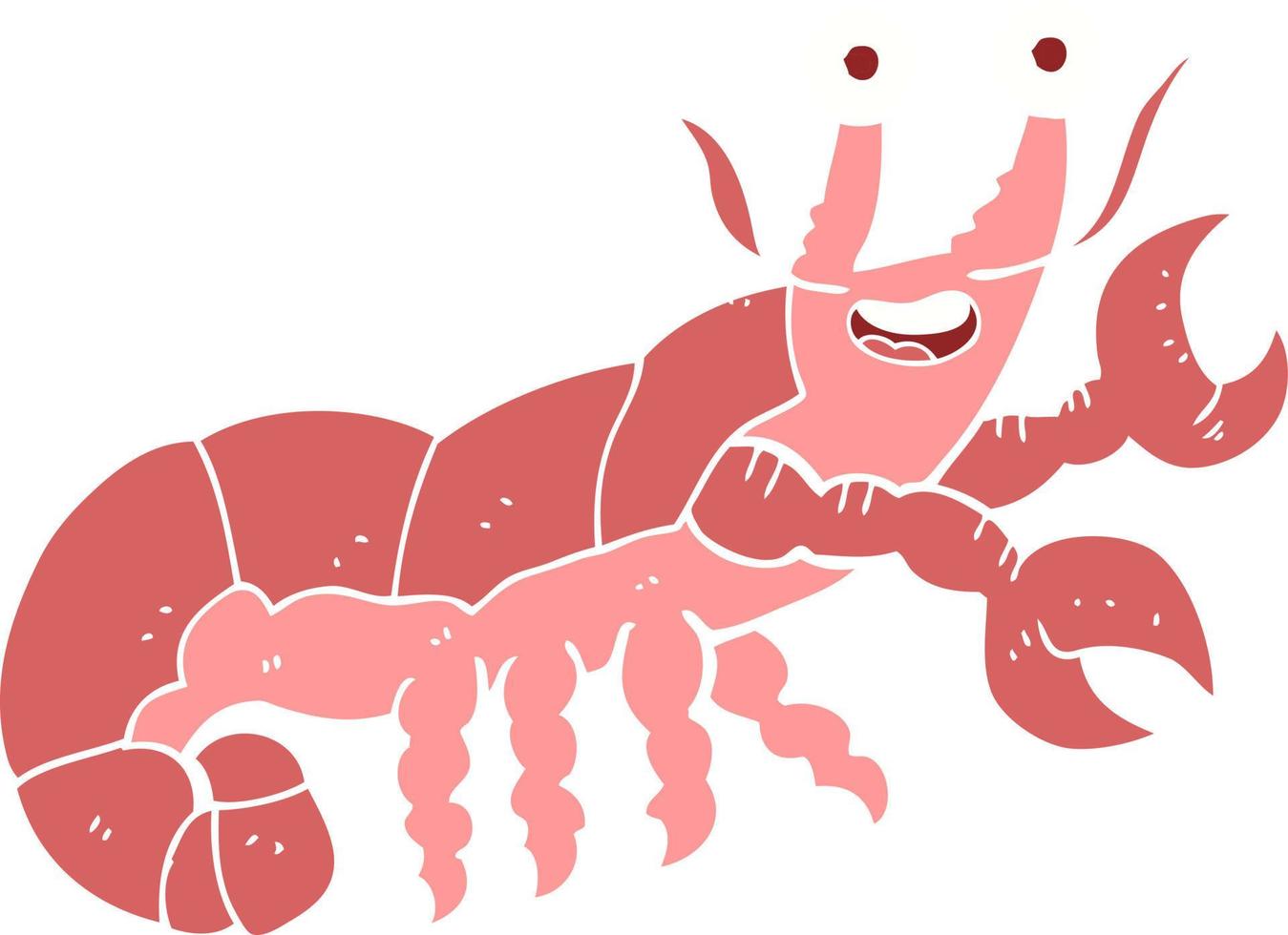 flat color illustration of lobster vector