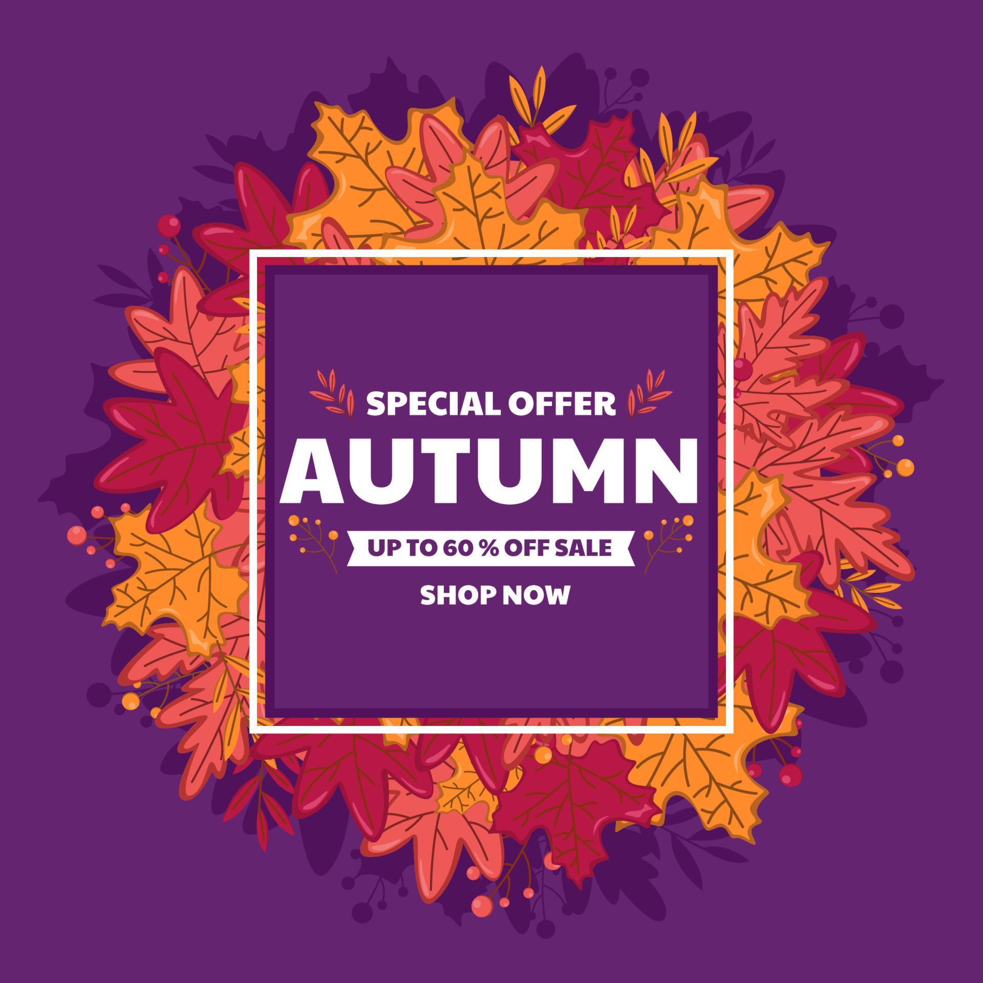 Autumn Sale Poster With Colorful Leaves Fall Sale Discount Poster autumn-sale-poster-with-colorful-leaves-fall-sale-discount-poster