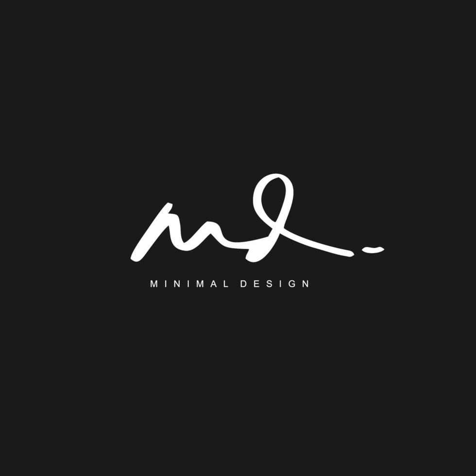 M D MD Initial handwriting or handwritten logo for identity. Logo with signature and hand drawn style. vector