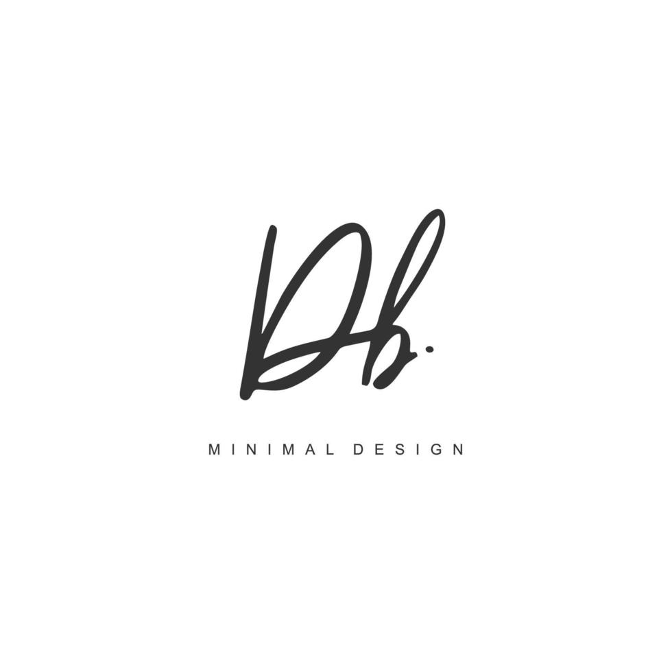 D B DB Initial handwriting or handwritten logo for identity. Logo with signature and hand drawn style. vector