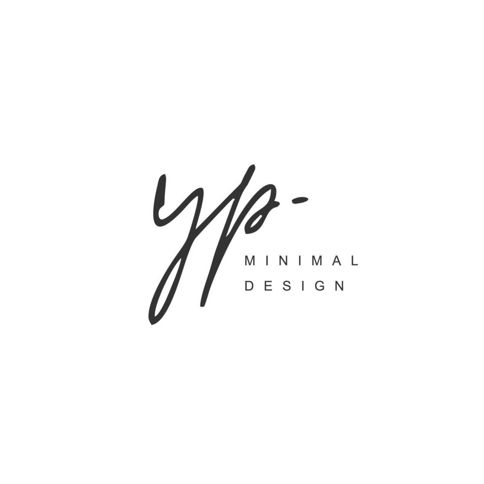 Y P YP Initial handwriting or handwritten logo for identity. Logo with signature and hand drawn style. vector