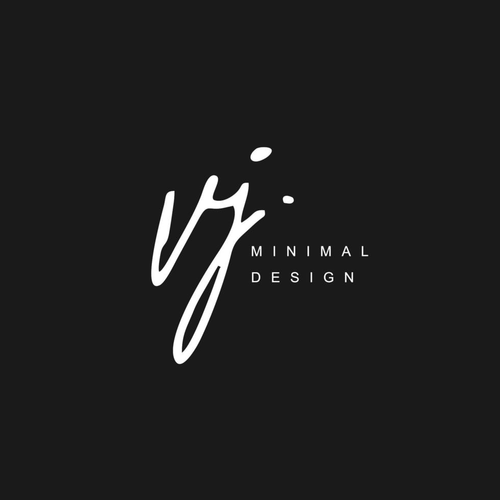 V J VJ Initial handwriting or handwritten logo for identity. Logo with signature and hand drawn style. vector