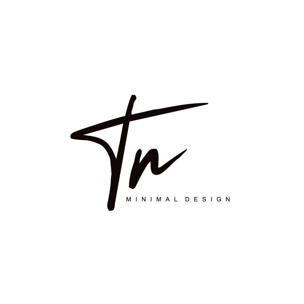 T N TN Initial handwriting or handwritten logo for identity. Logo with signature and hand drawn style. vector