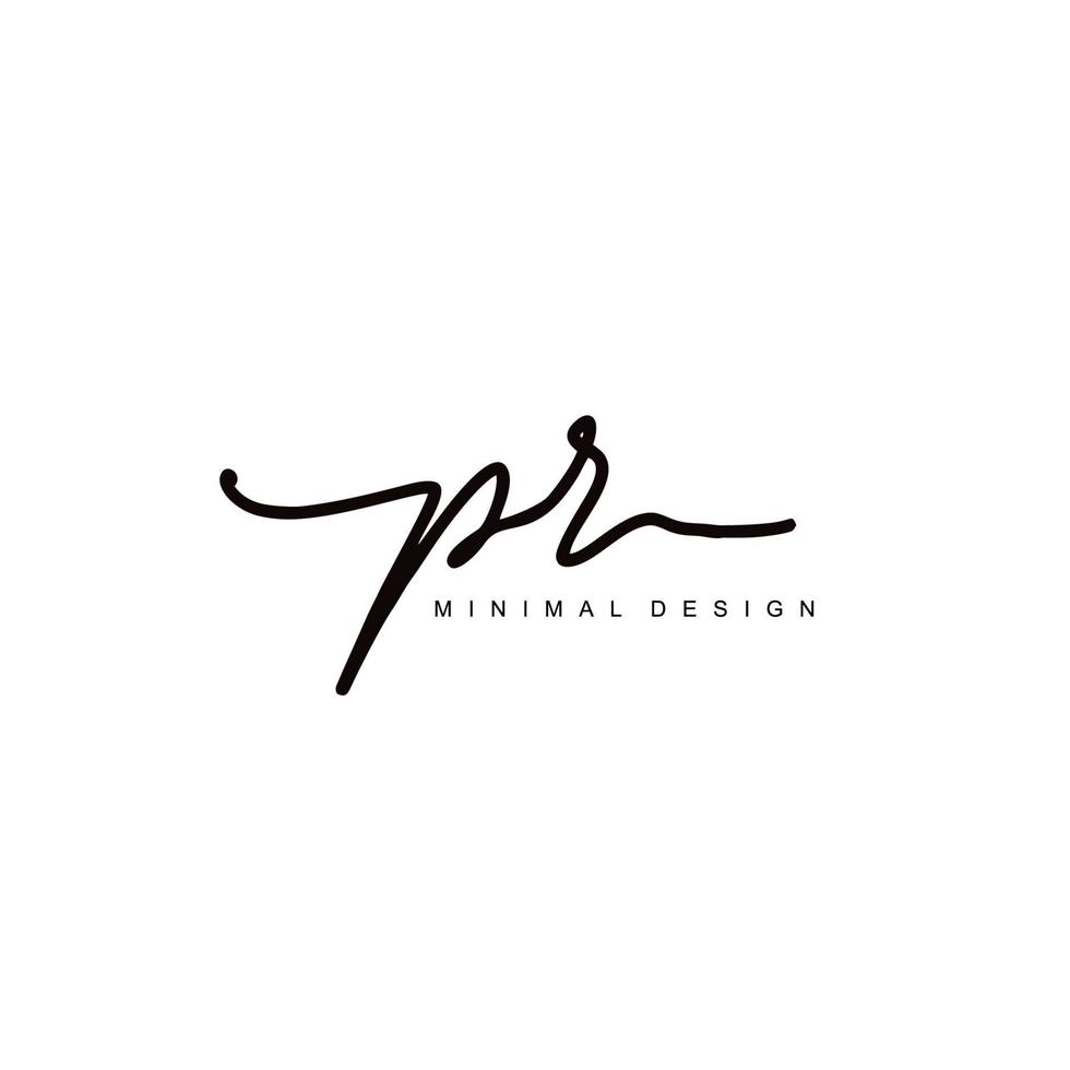 P R PR Initial handwriting or handwritten logo for identity. Logo with signature and hand drawn style. vector