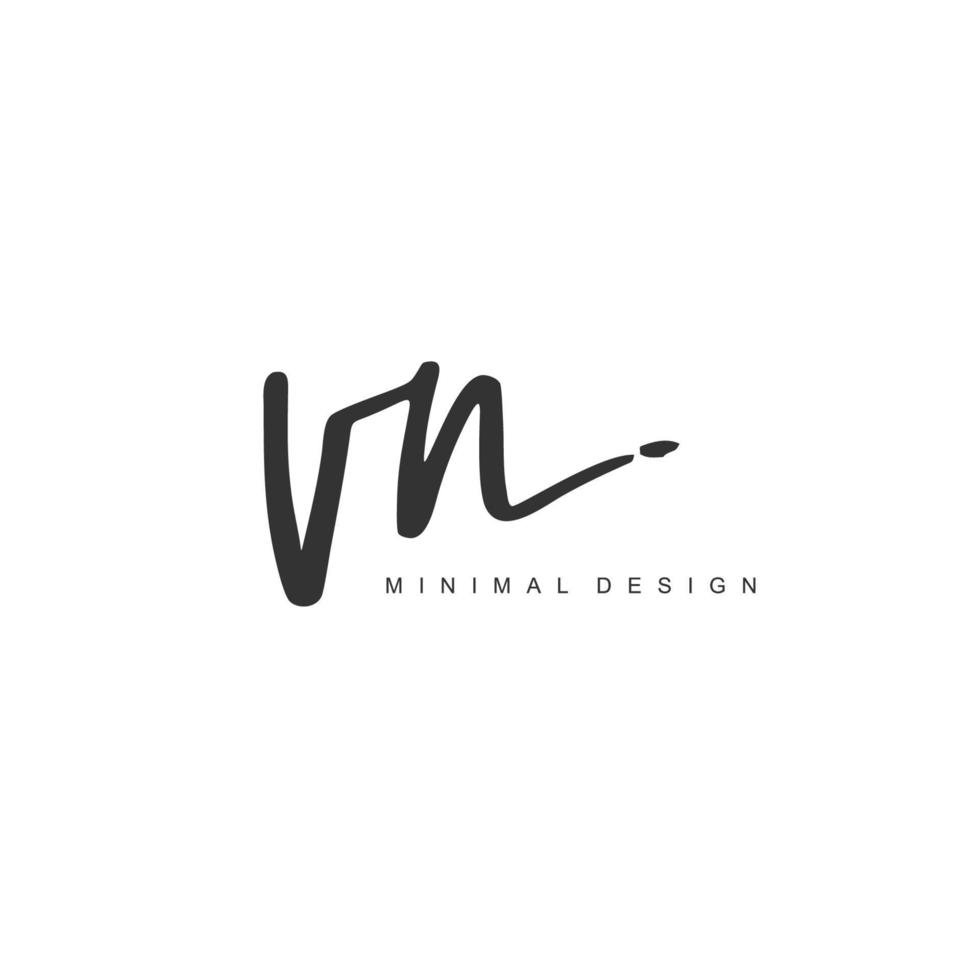 V n vn initial handwriting or handwritten logo for identity logo with