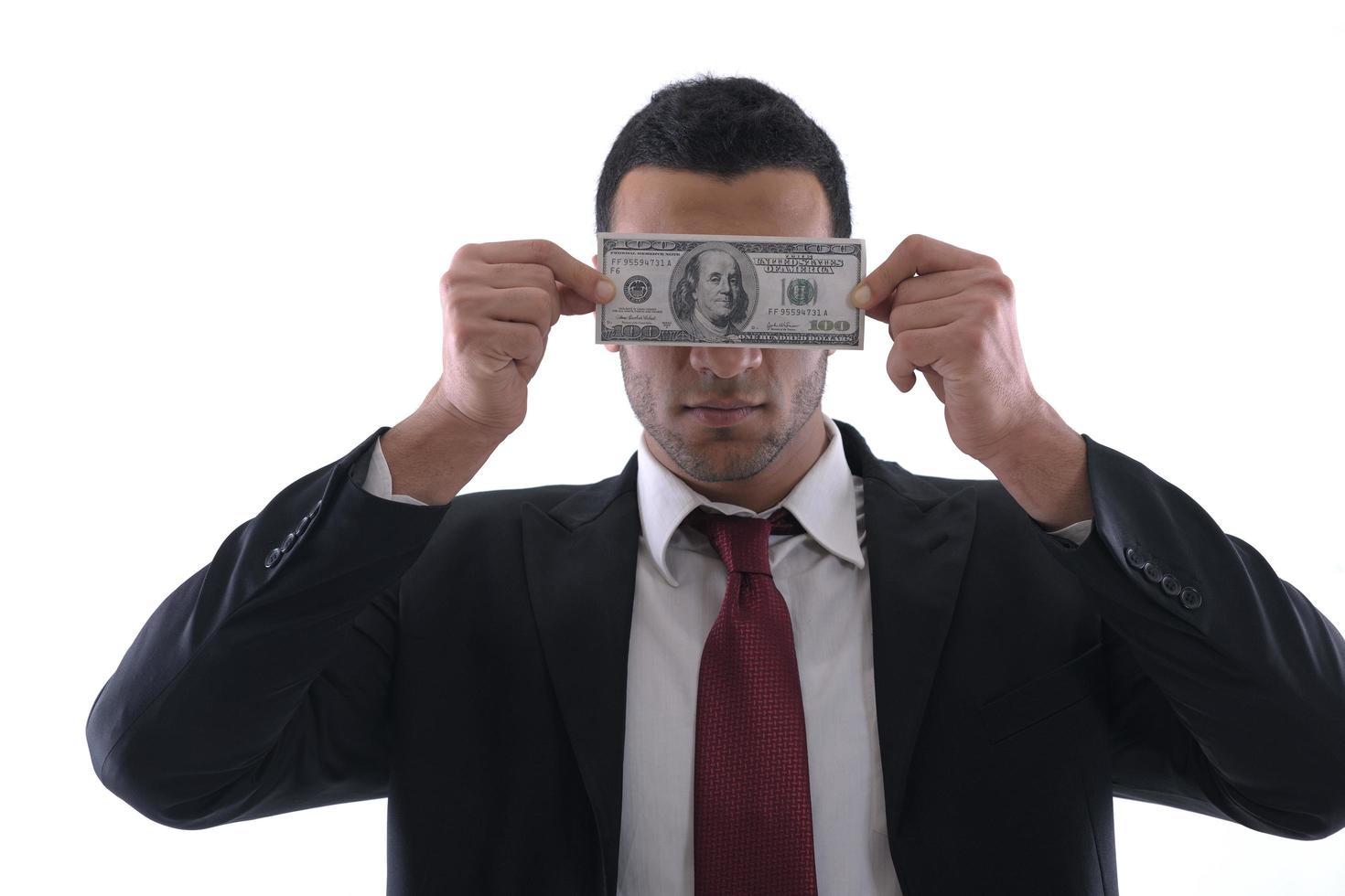 Business man holding money photo