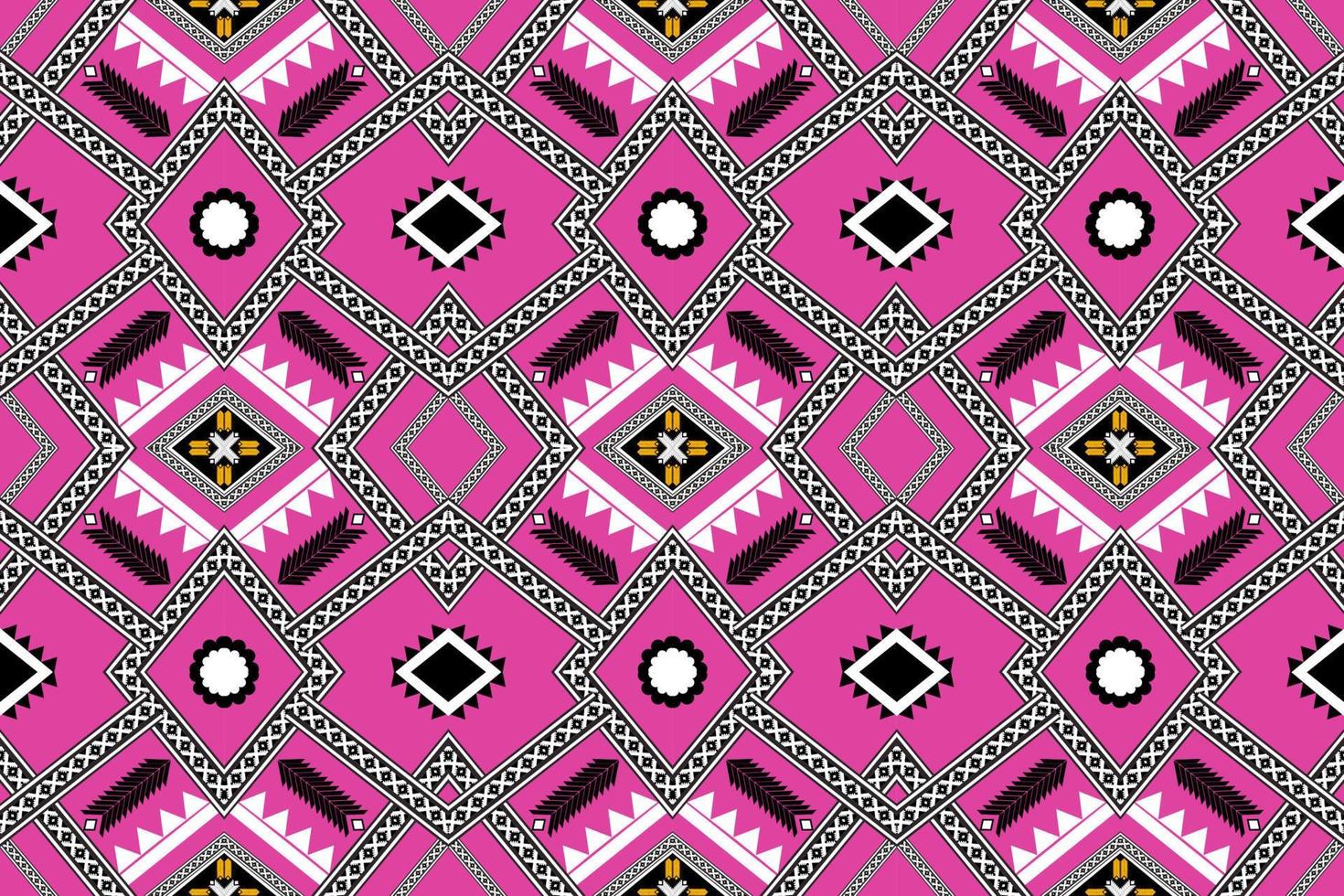 Traditional ethnic geometric fabric pattern vector