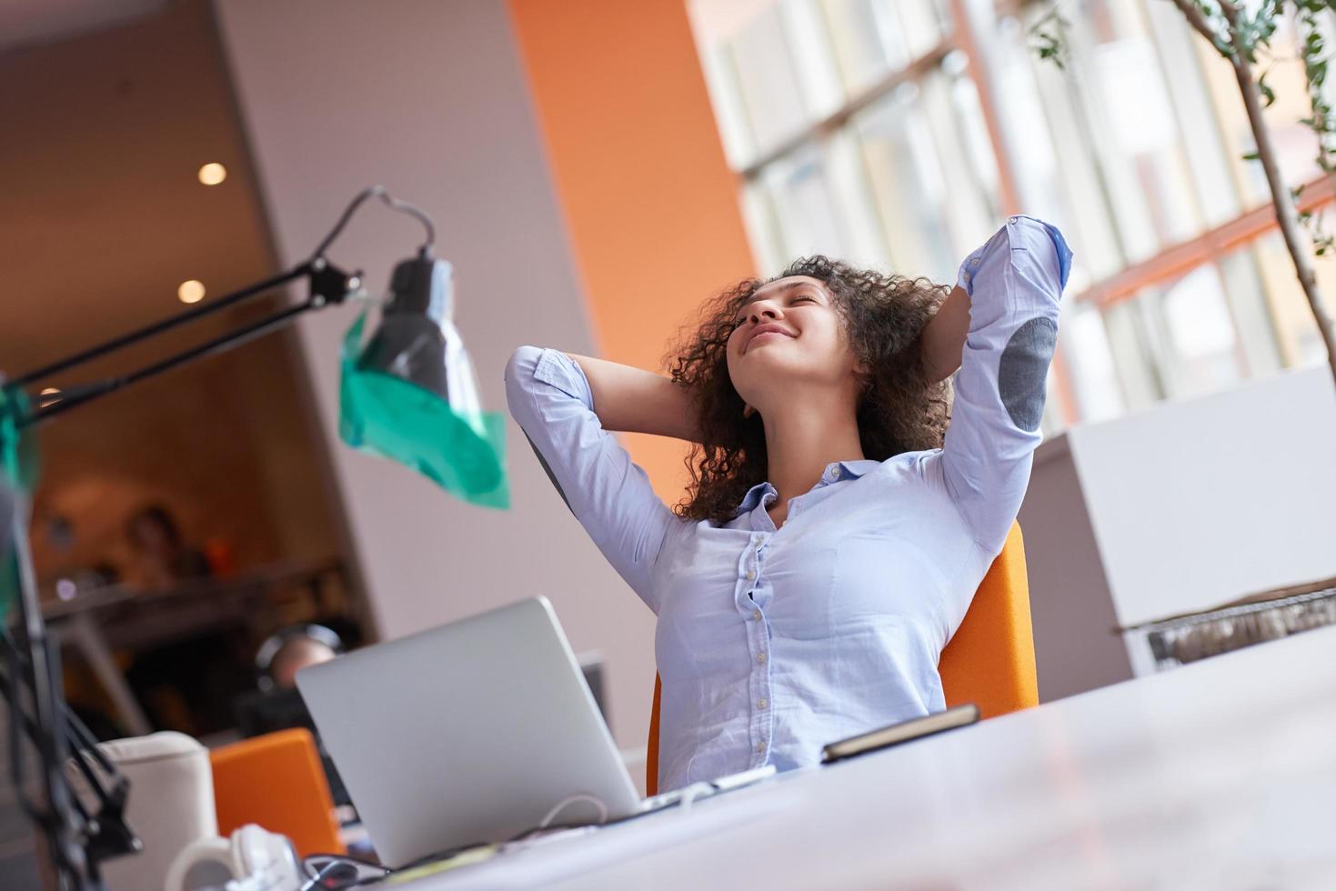young  business woman at office photo