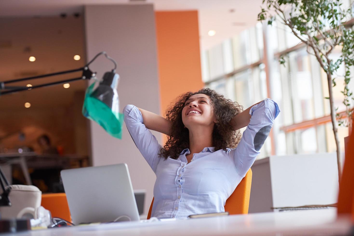 young  business woman at office photo