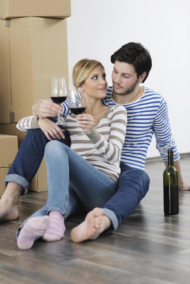 Young couple moving in new home photo