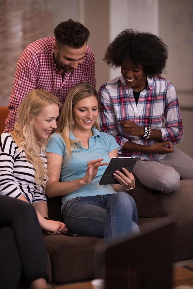 Multiethnic startup business team on meeting photo