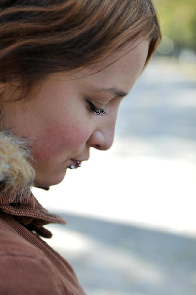 Young woman looking photo