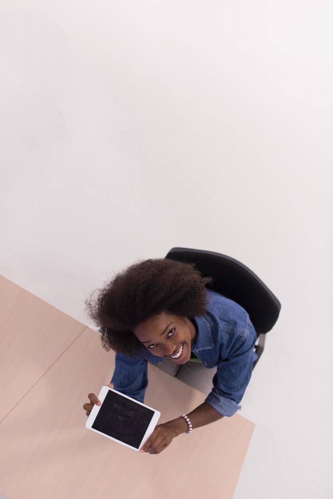 top view of informal african american Businesswoman photo