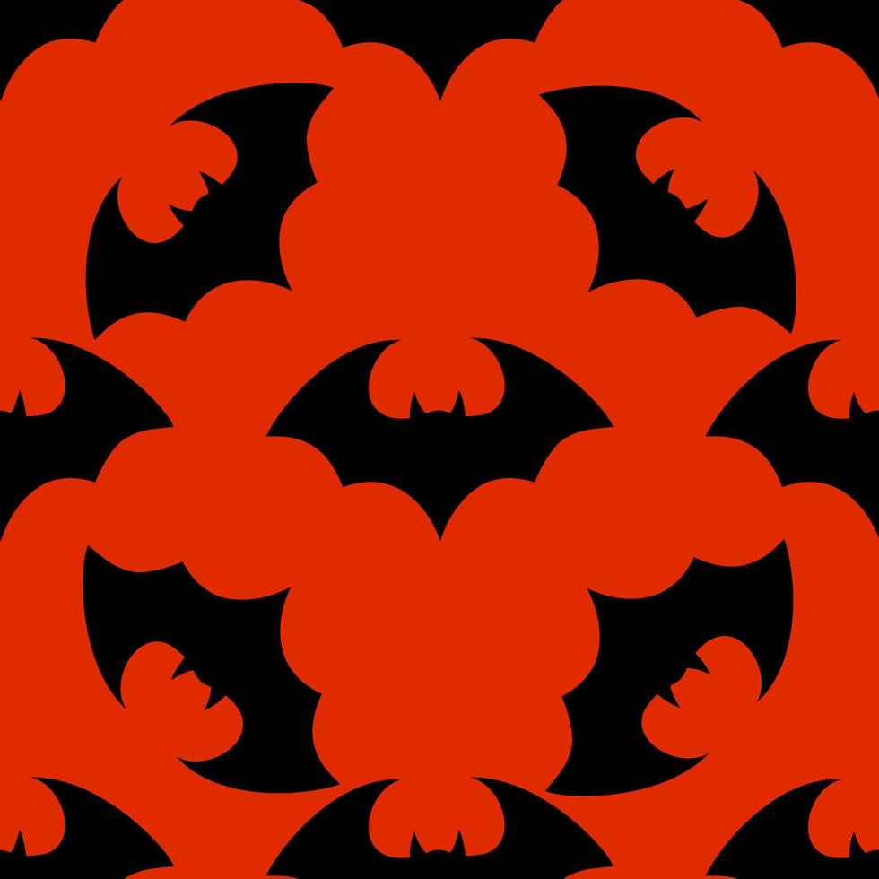 PrintHalloween flying bat.  Vampire vector bat. Dark silhouette of bats flying in a flat style. Seamless pattern. Halloween background.