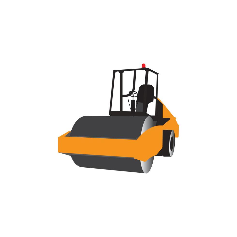 heavy equipment or asphalt road compactor vehicle icon vector