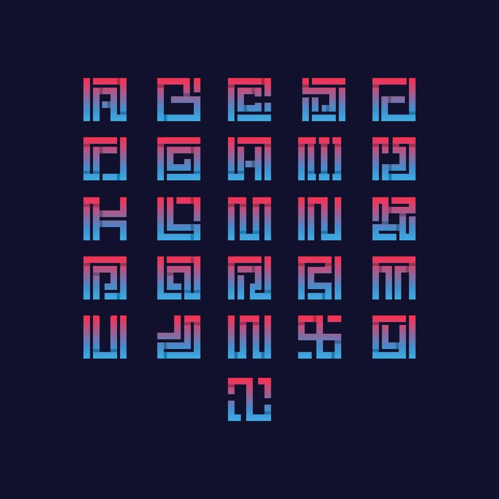 Letter Capital Set Colorful Geometric Modern Logo vector