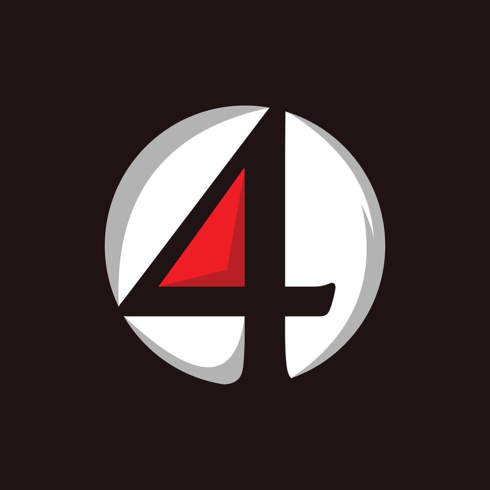 Number 4 Modern Simple Business Logo vector