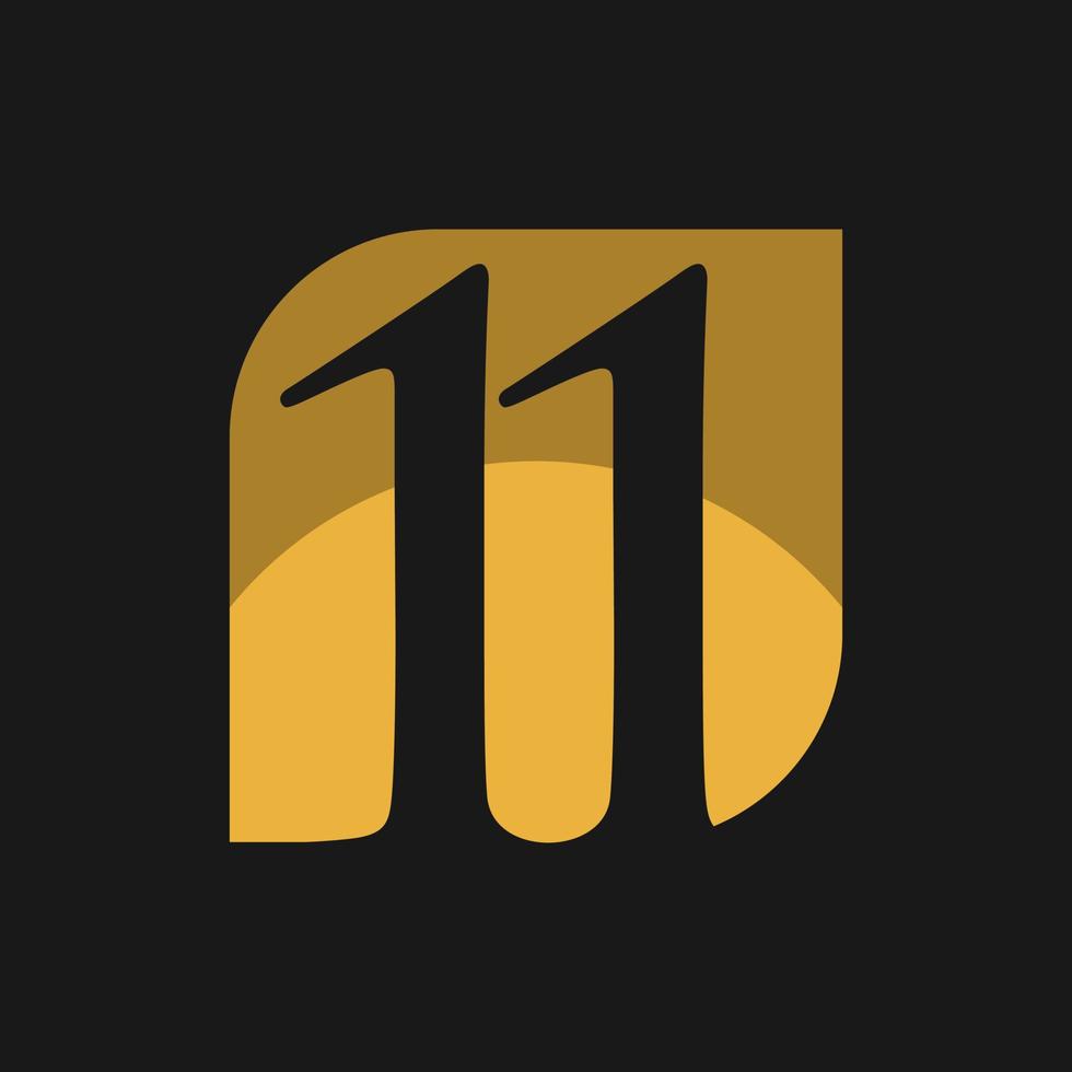 Number 11 Luxury Simple Creative Logo vector