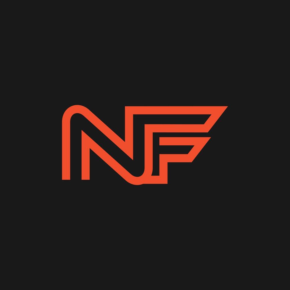 Letter NF Geometric Modern Simple Logo vector