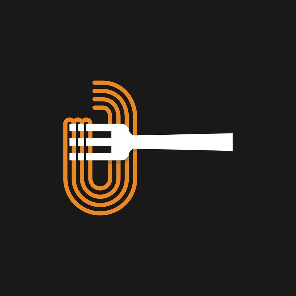 Fork Noodle Food Menu Creative Logo vector