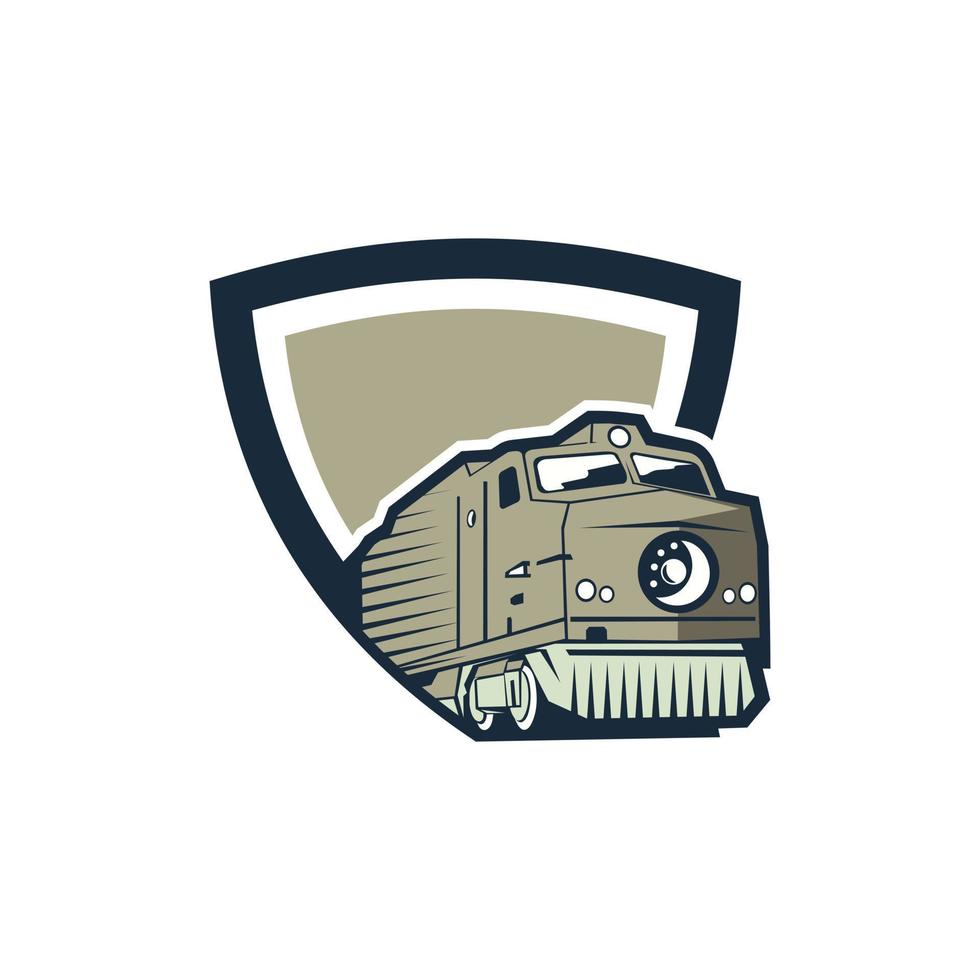 Train Shield Transportation Illustration Logo vector