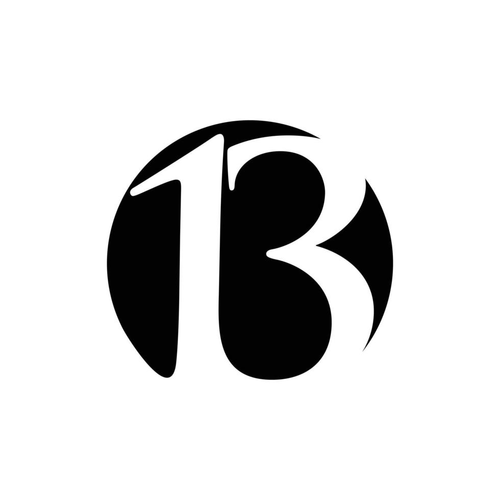 Number 13 Simple Geometric Logo vector