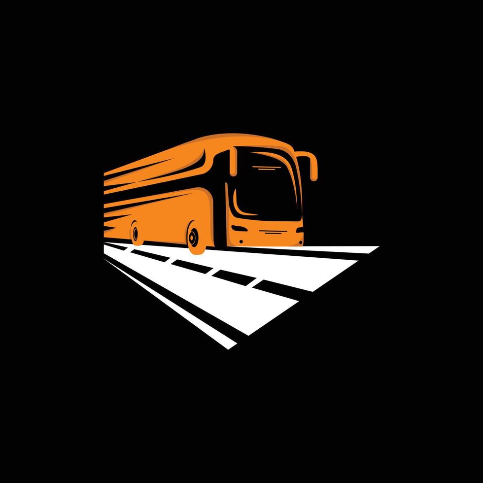 logotipo de ilustración de transporte de forma de autobús vector