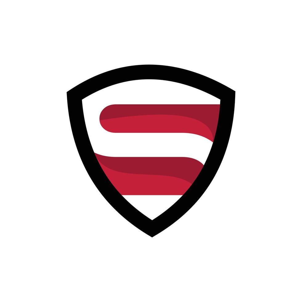 Letter S Shield Protect Modern Simple Logo vector