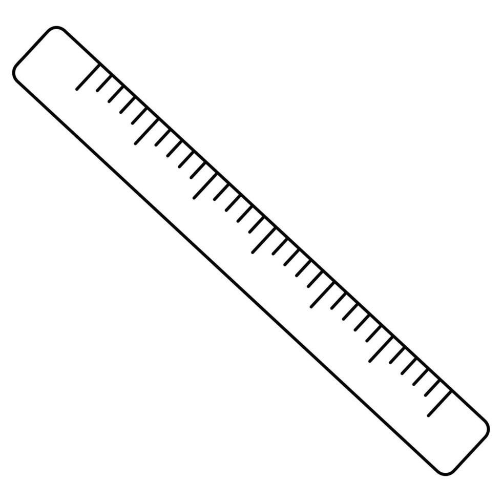 Ruler with measurement scale. Sketch. Tool for measuring distances