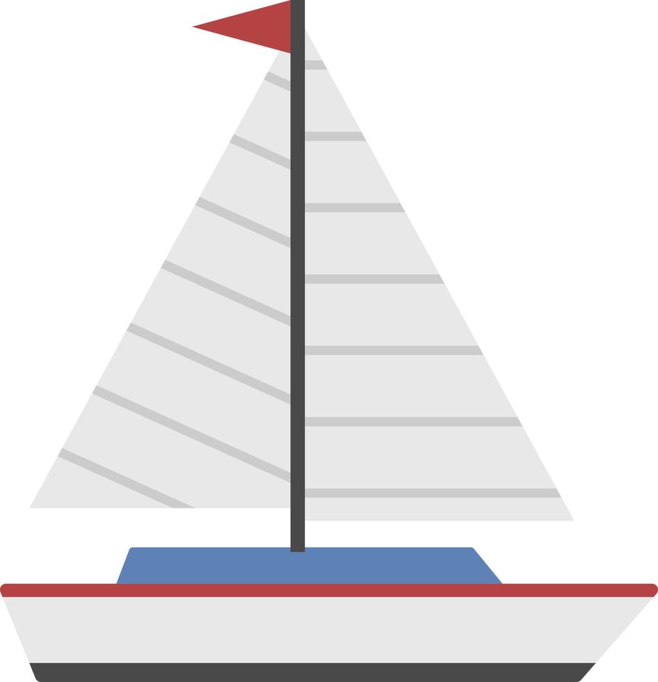 Sailing boat icon, flat illustration vector