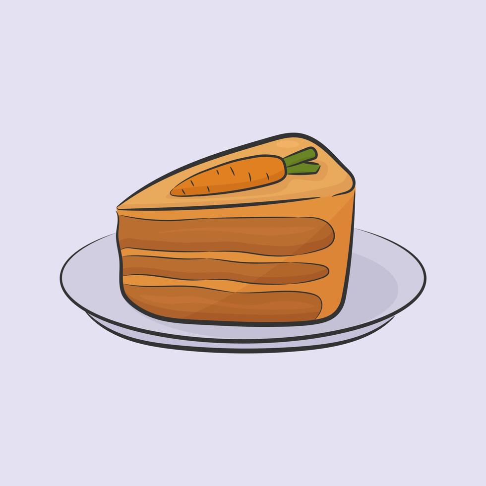 a piece of carrot cake vector