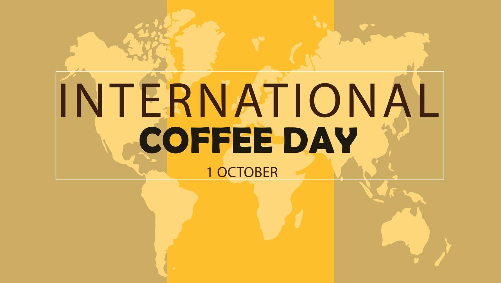 International Coffee Day, Suitable for greeting card, poster and banner background, celebration international coffe day 1 october 2022 with world map in dark and light background vector