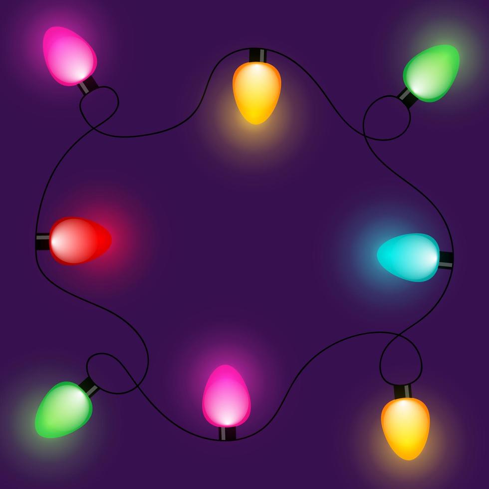 Background for a banner with a luminous garland vector