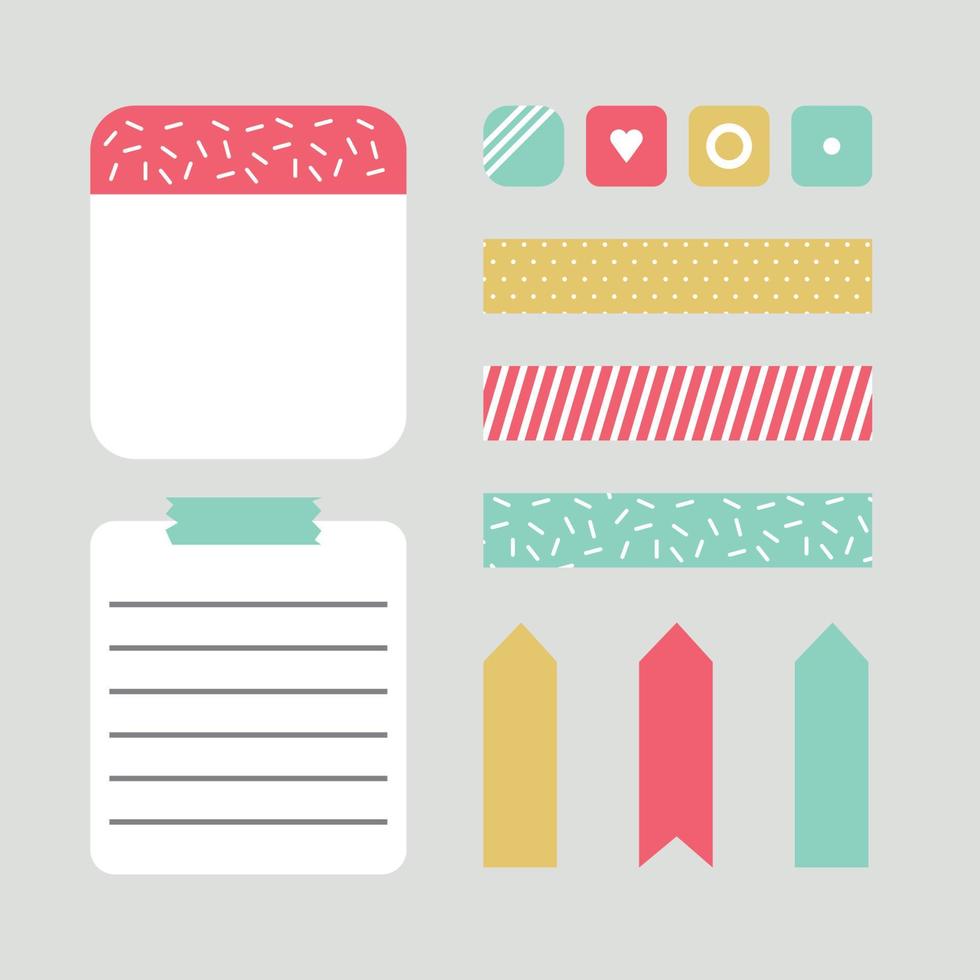 Flat Cute Journaling Set vector